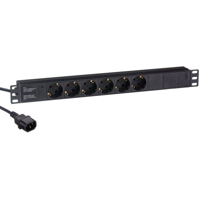 Блок розеток EXEGATE SERVERPRO PDU-19H604 Al-6S-C14-2,5CU EX289869RUS