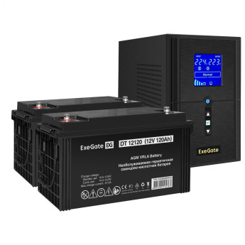 Комплект EXEGATE ИБП EX295987RUS + батарея 120Aч EX282988RUS 2шт
