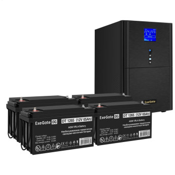 Комплект EXEGATE ИБП EX295991RUS + батарея 65Aч EX282980RUS 4шт