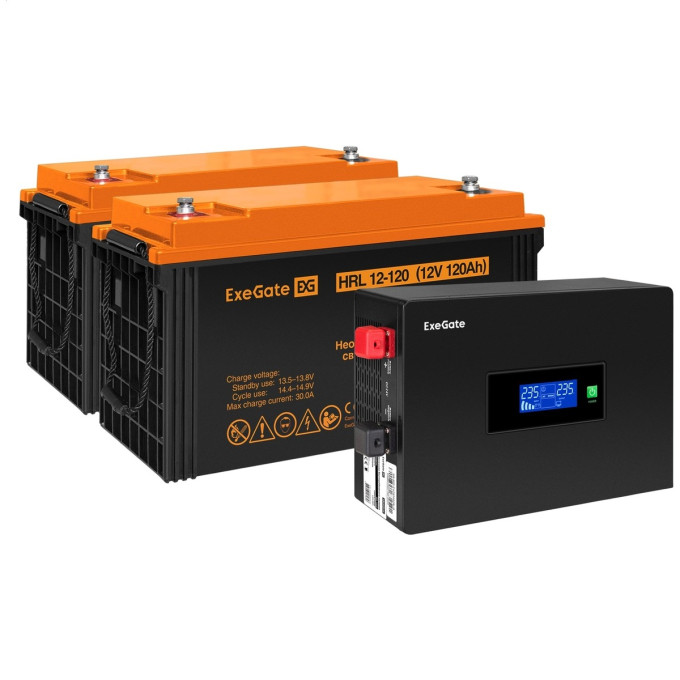 Комплект EXEGATE ИБП EX295994RUS + батарея 120Aч EX285657RUS 2 шт EX297444RUS