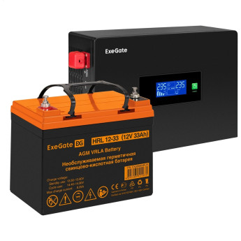 Комплект ИБП EXEGATE IDEALSINE SR-600.LCD.2SH + батарея 33Aч, 1 шт EX297383RUS